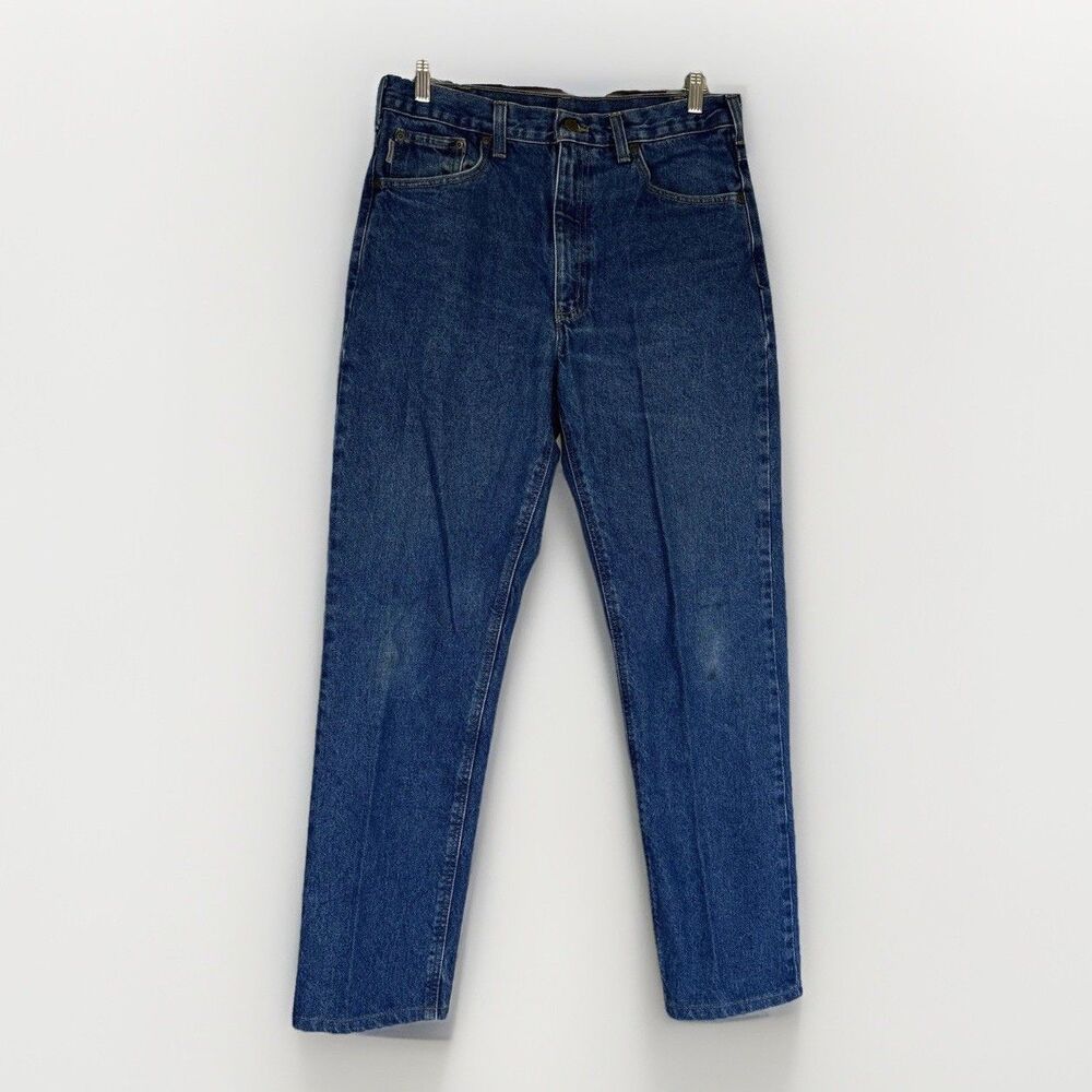 VTG Y2K Carhartt Jeans Relaxed Fit Medium Wash B160 DST Rugged Durable Men 32x30